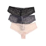 3 Piece Lace Detail Panty Set - Multicolor