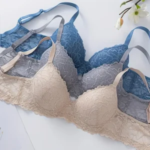 3pcs Elegant Lace Push-Up Bras