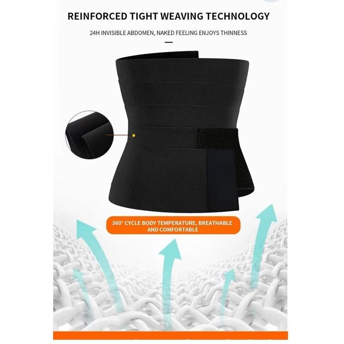 Tummy Wrap-Waist Trainer Belt Control-Black 6M