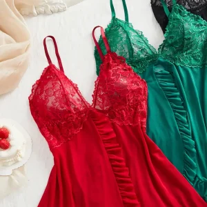 Women's Plus Size Sexy Nightgown Three-Pack in Three Colors, Lingerie For Women Plus Size